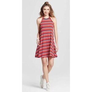 NWOT Mossimo Beach Halter Red, White & Blue Striped Dress - Size S